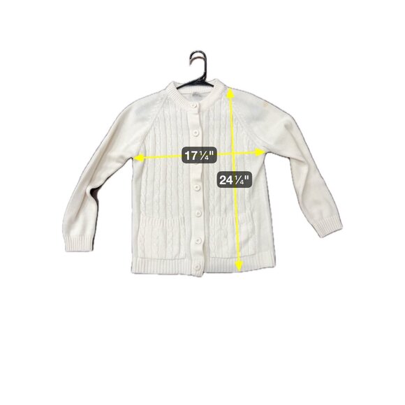 Vintage Lady Archdale White Cable Knit Button-Up Cardigan With Pockets - Picture 7 of 11